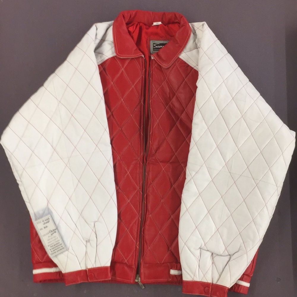 Men’s genuine leather baseball jacket